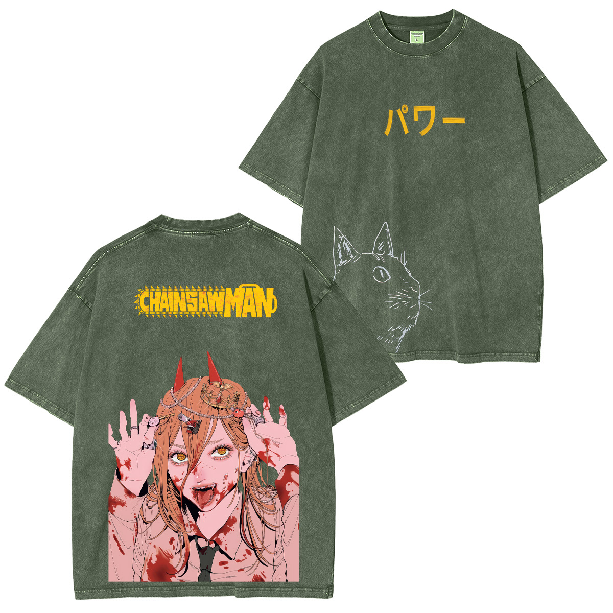 Chainsaw Man Power Unisex Washed T-Shirt