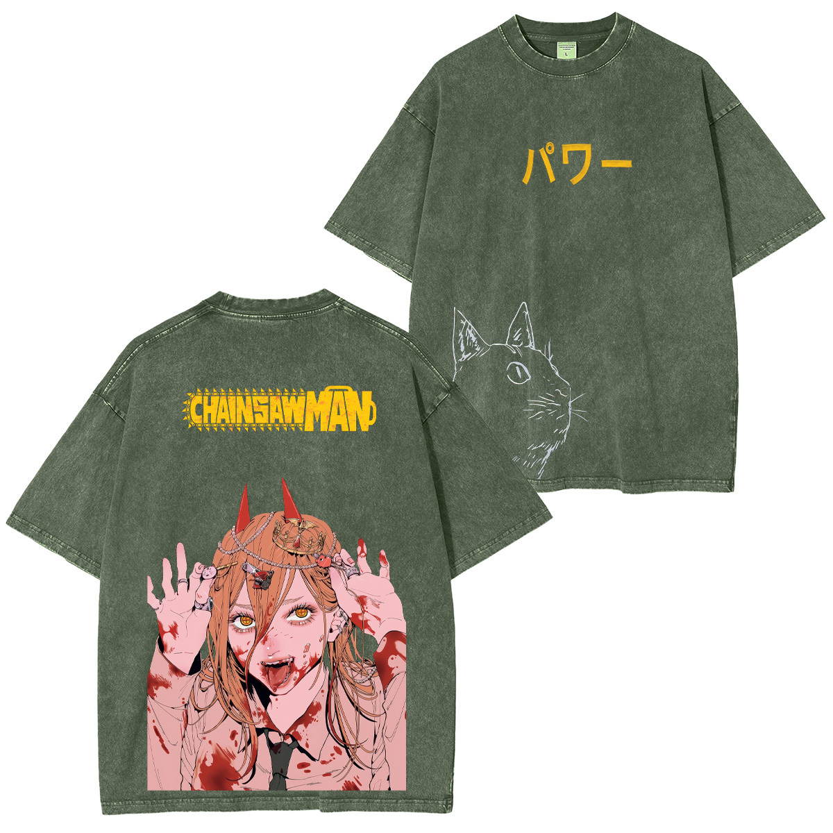 Chainsaw Man Power Unisex Washed T-Shirt