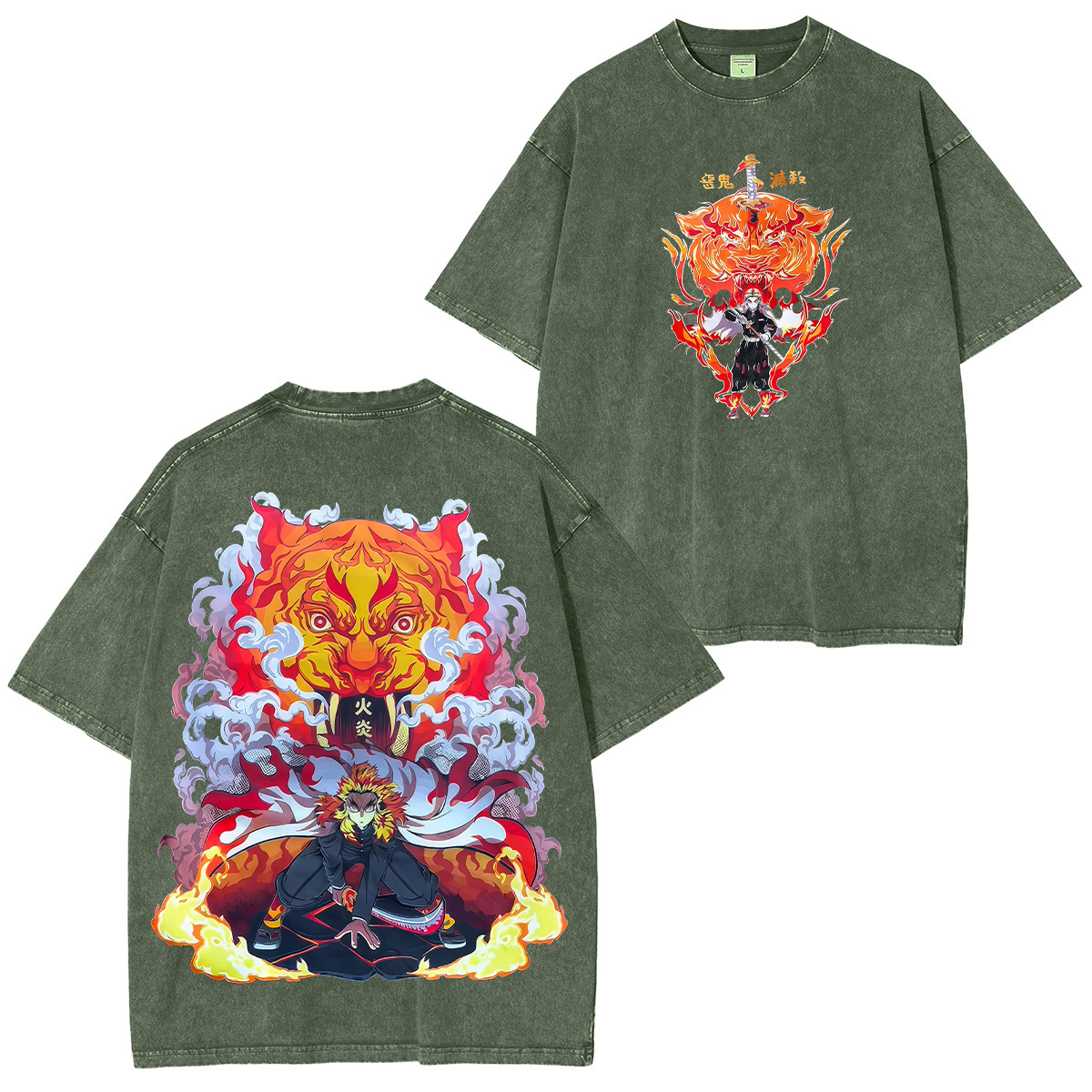 Demon Slayer Kyōjurō Rengoku Printed Unisex Washed T-Shirt