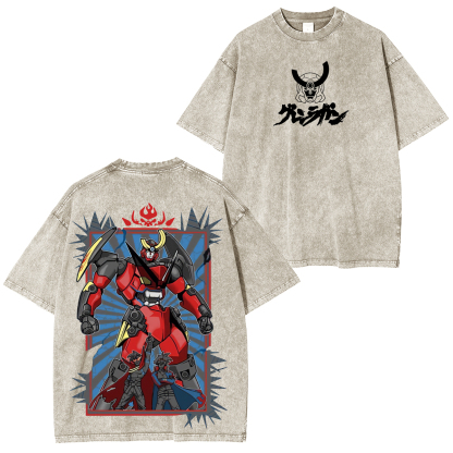 Tengen Toppa Gurren Lagann Printed Unisex Washed T-Shirt
