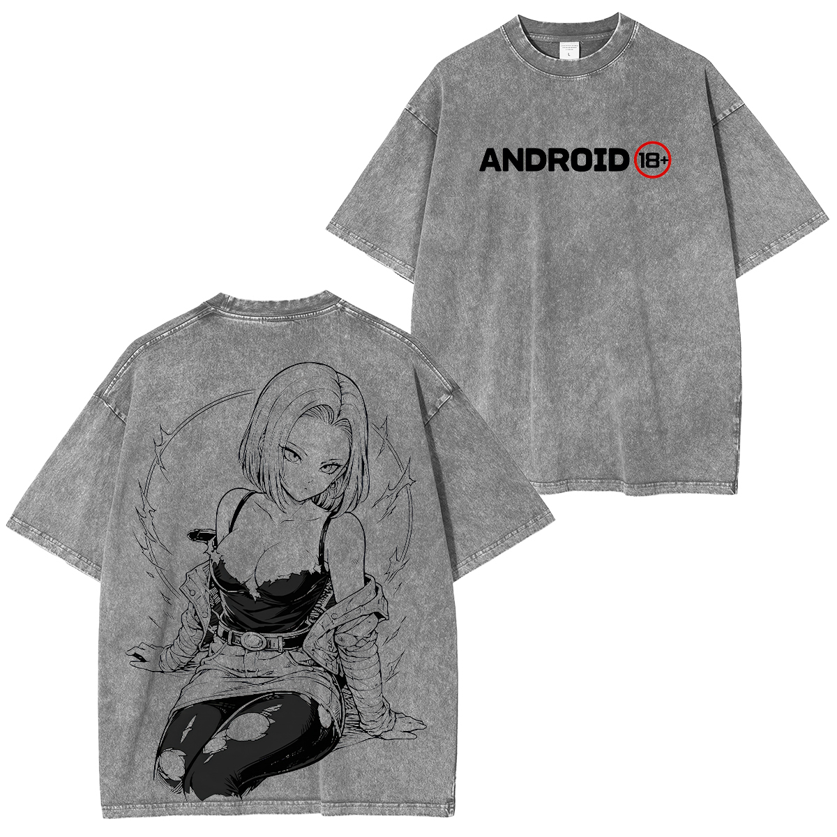 Dragon Ball ANDROID 18+ Printed Unisex Oversized T-Shirt