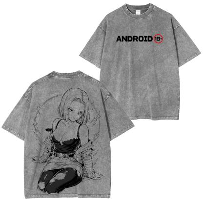 Dragon Ball ANDROID 18+ Printed Unisex Oversized T-Shirt