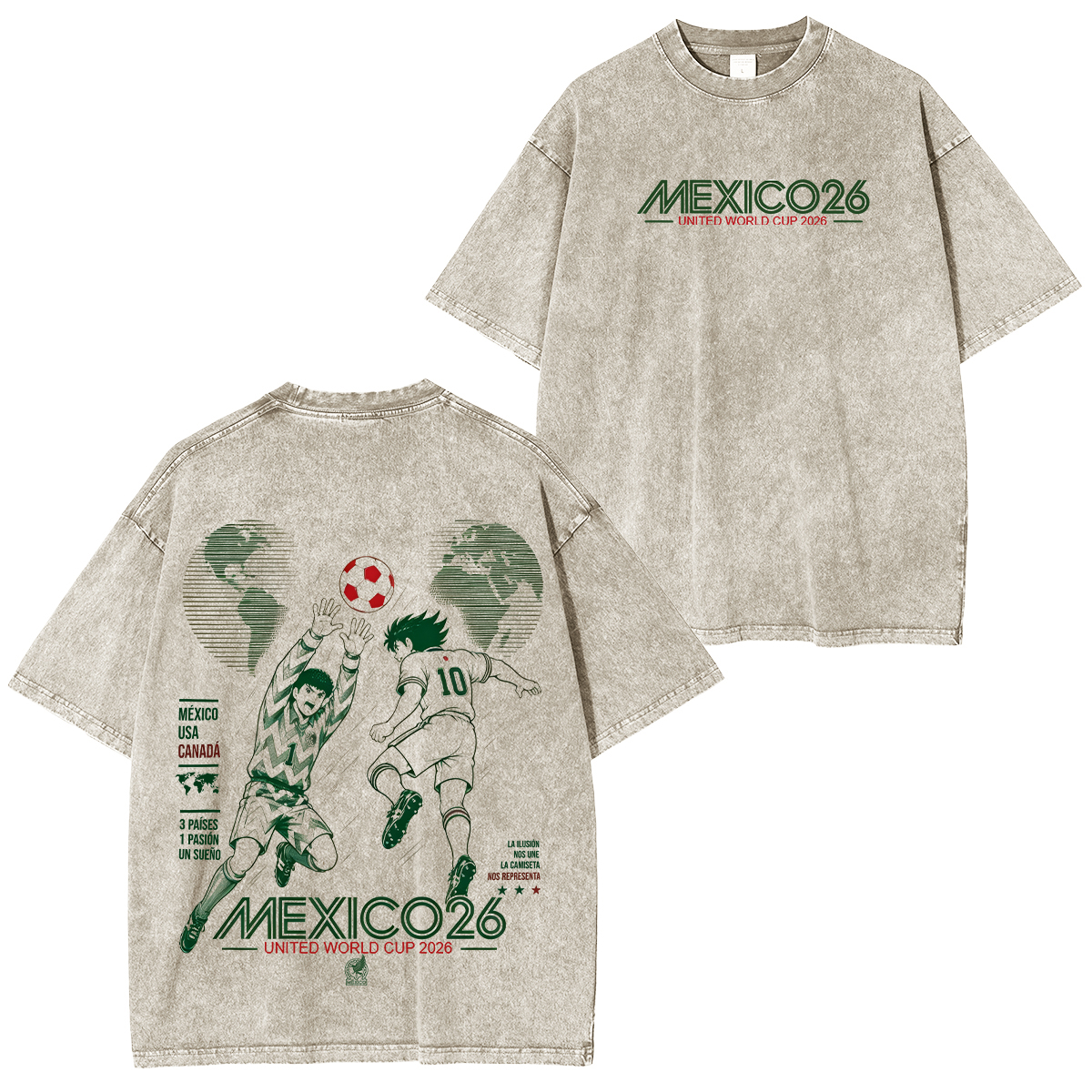 Mexico 26 Captain Tsubasa Printed Unisex Oversized T-Shirt