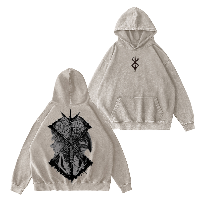 Berserk Vintage Unisex Washed Hoodie