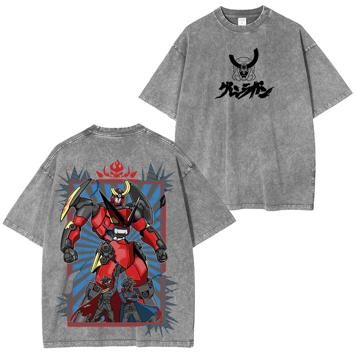Tengen Toppa Gurren Lagann Printed Unisex Washed T-Shirt