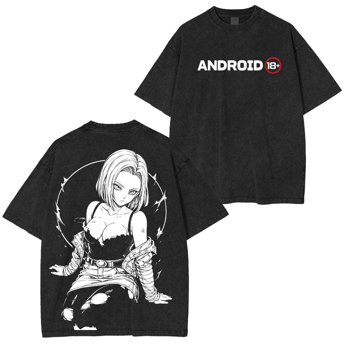 Dragon Ball ANDROID 18+ Printed Unisex Oversized T-Shirt