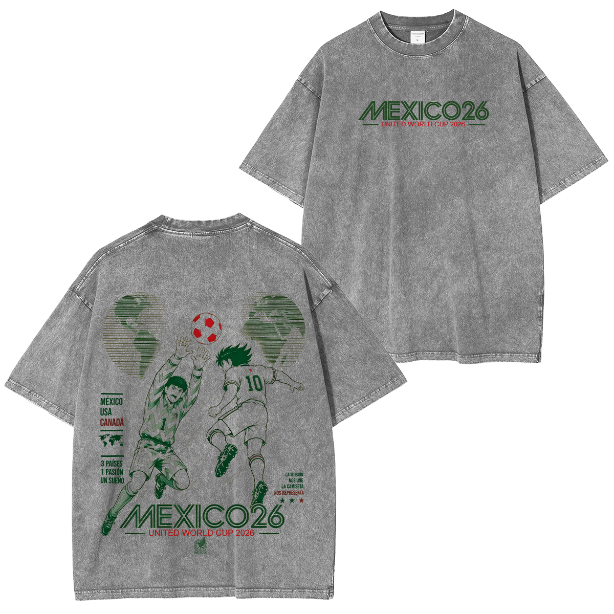 Mexico 26 Captain Tsubasa Printed Unisex Oversized T-Shirt