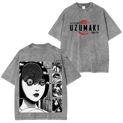 Uzumaki Printed Unisex Washed T-Shirt