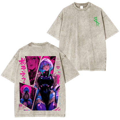 Cyberpunk Printed Unisex Washed T-Shirt