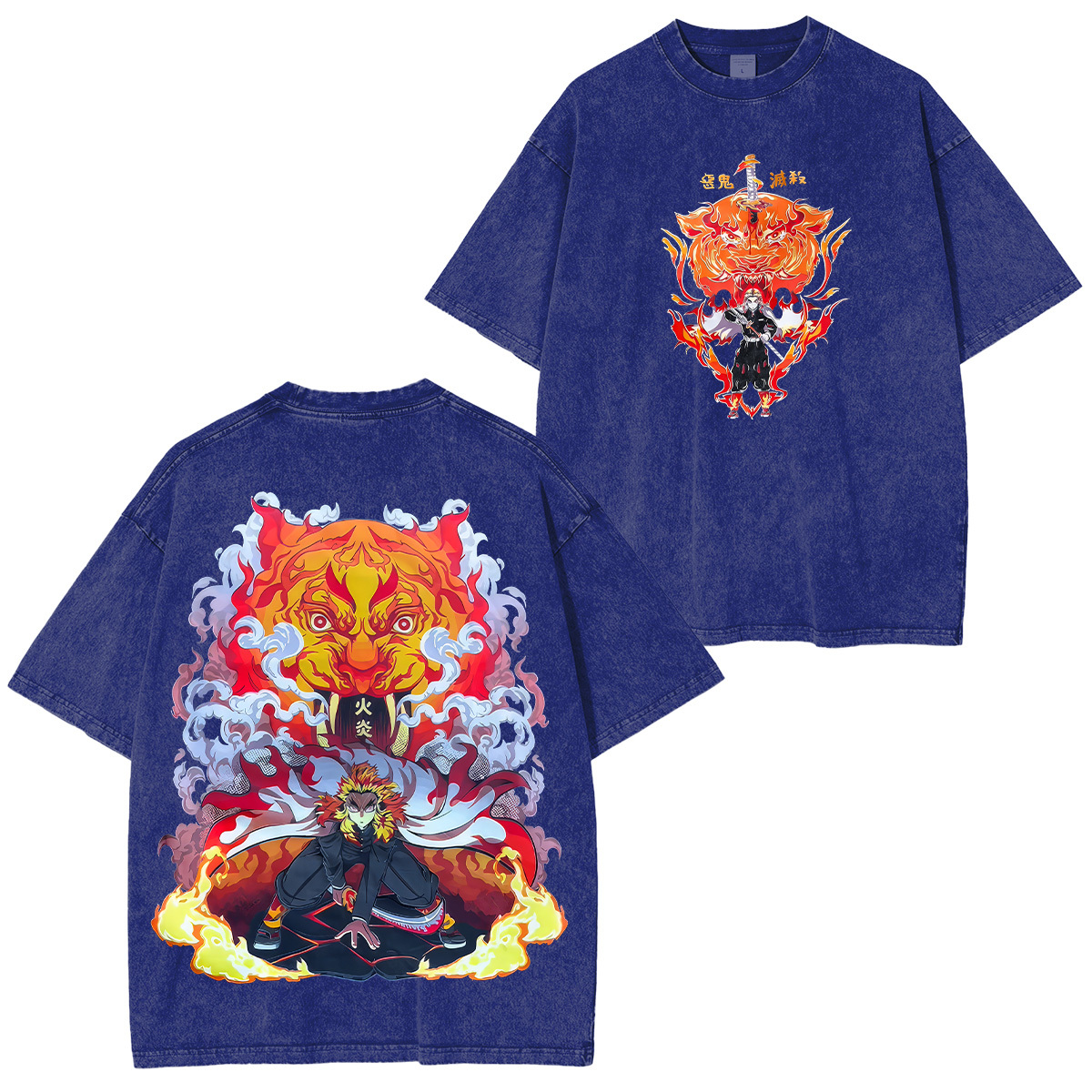Demon Slayer Kyōjurō Rengoku Printed Unisex Washed T-Shirt