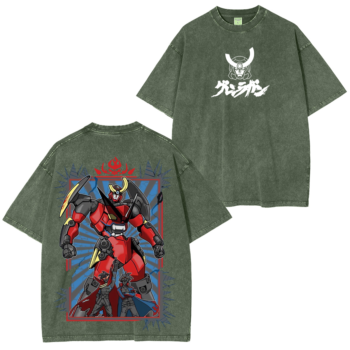 Tengen Toppa Gurren Lagann Printed Unisex Washed T-Shirt