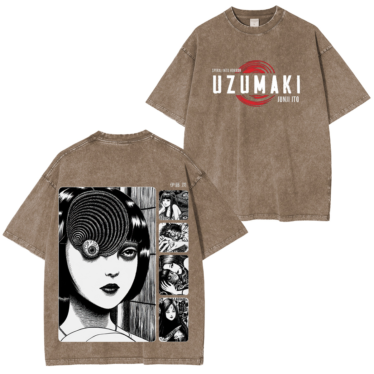 Uzumaki Printed Unisex Washed T-Shirt