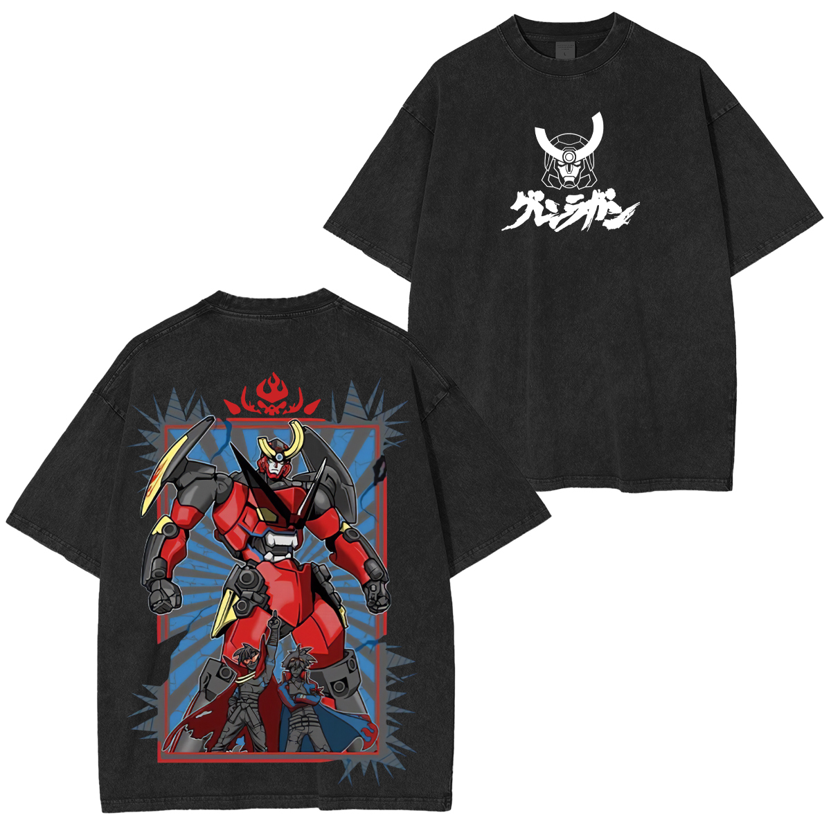 Tengen Toppa Gurren Lagann Printed Unisex Washed T-Shirt
