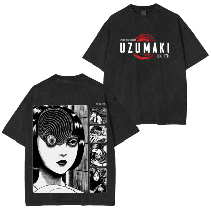 Uzumaki Printed Unisex Washed T-Shirt