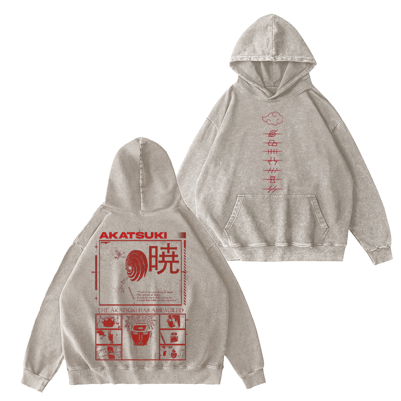 Naruto Akatsuki Unisex Washed Hoodie