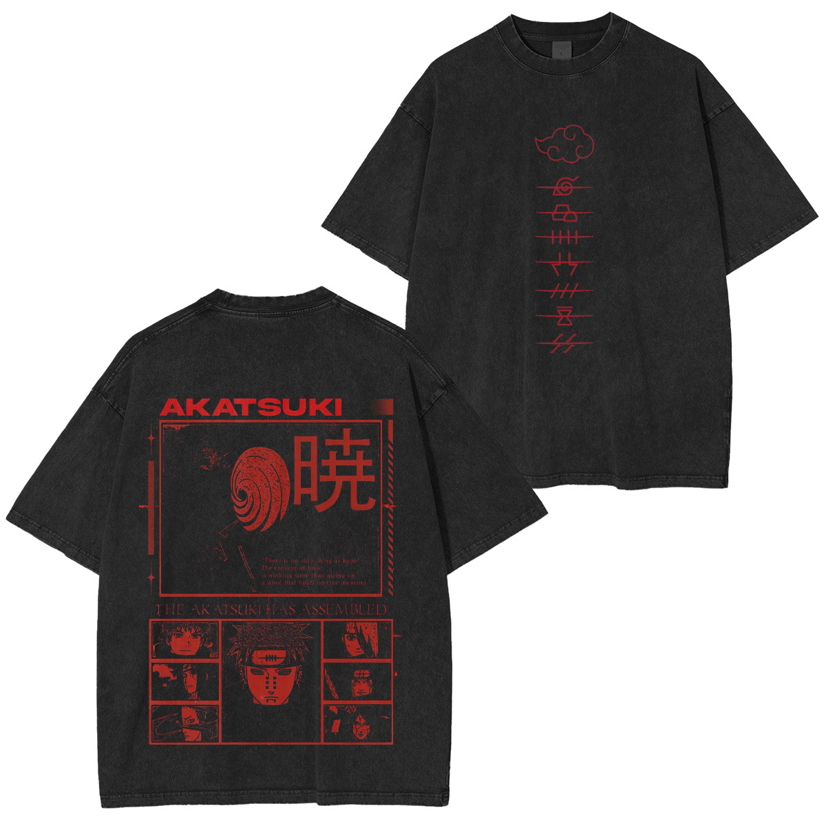 Naruto Akatsuki Unisex Washed T-Shirt