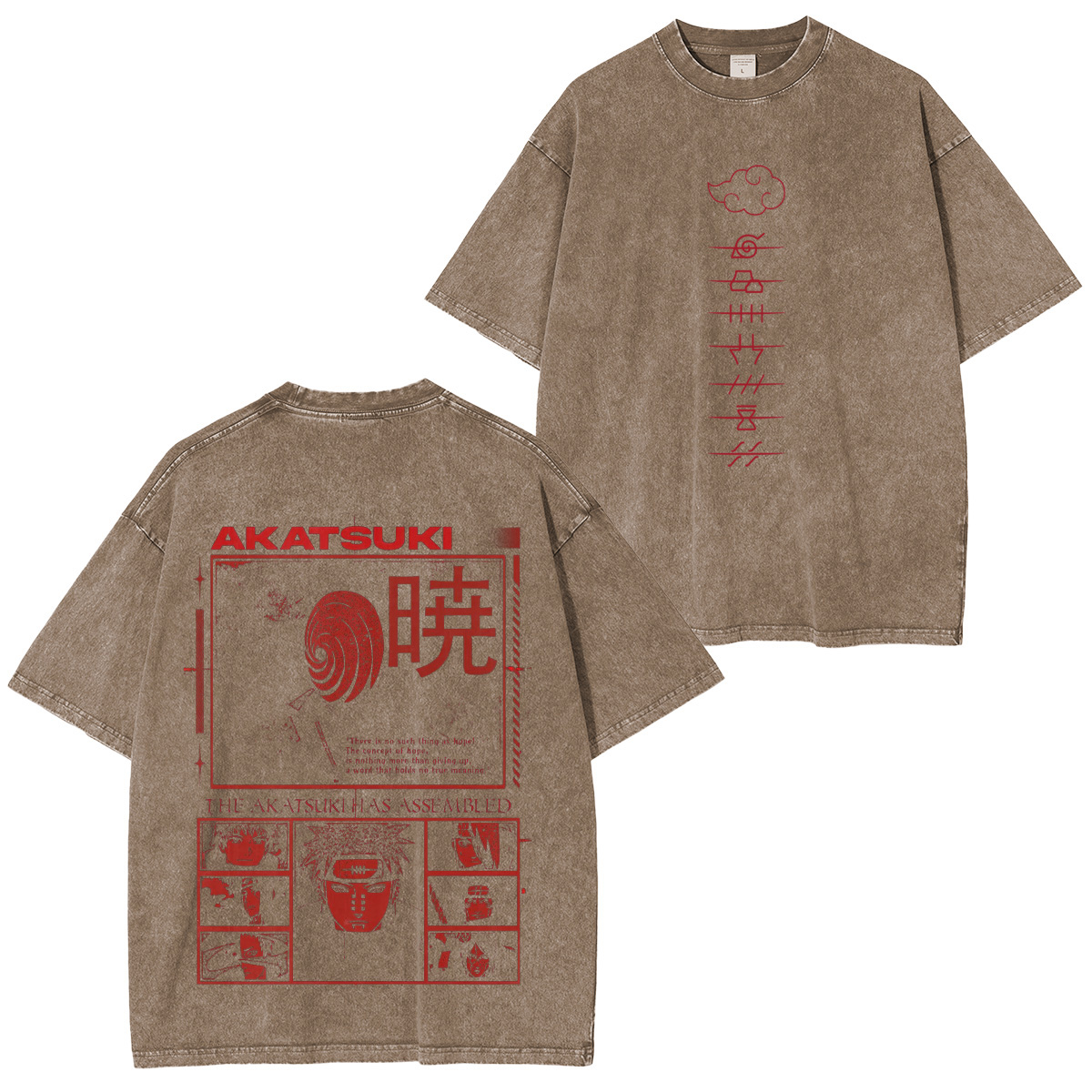 Naruto Akatsuki Unisex Washed T-Shirt
