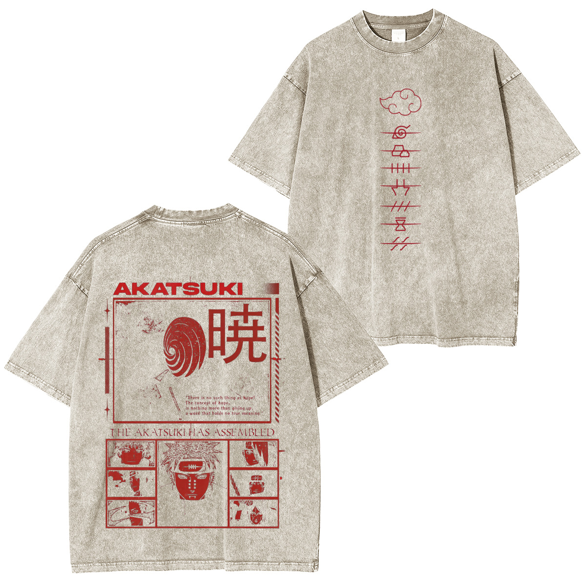 Naruto Akatsuki Unisex Washed T-Shirt