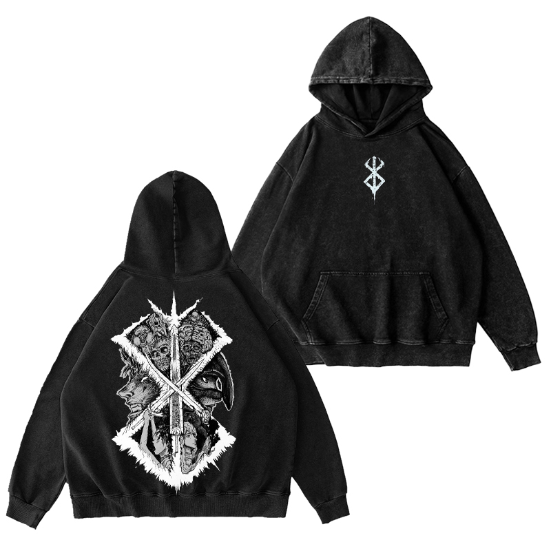 Berserk Vintage Unisex Washed Hoodie