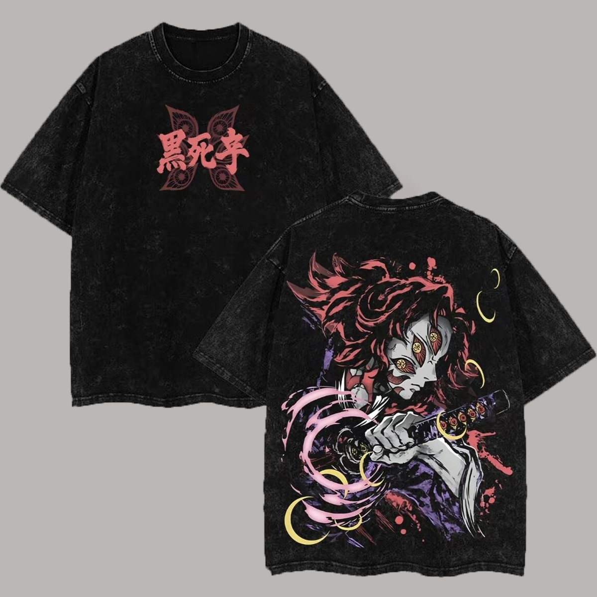 Demon Slayer Kokushibo Printed Unisex Washed T-Shirt
