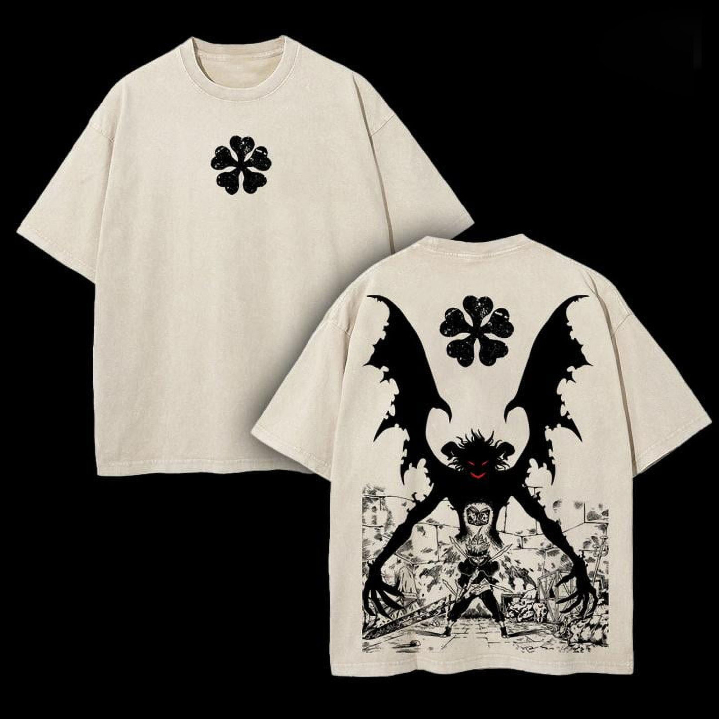 Black Clover Printed Unisex Washed T-Shirt