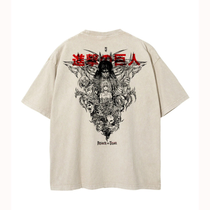 AoT 'Freedom' 2-Sided Vintage Oversize Washed T-Shirt- Unisex