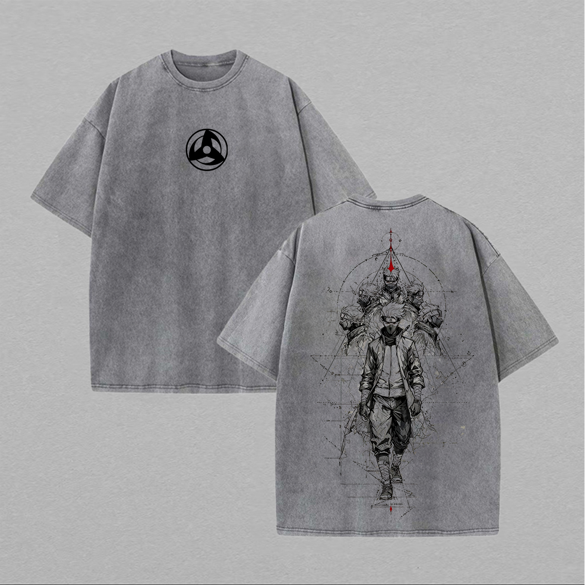 Naruto Kakashi Hatake Printed Unisex Washed T-Shirt