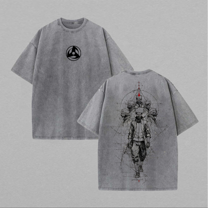 Naruto Kakashi Hatake Printed Unisex Washed T-Shirt