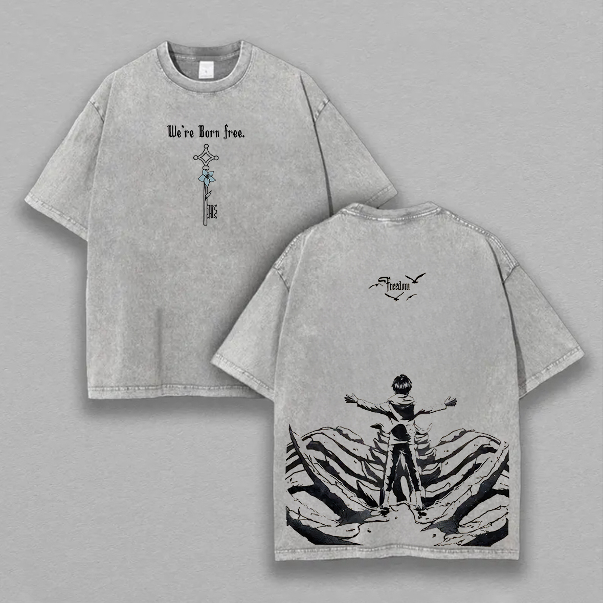 The Key to Freedom - Attack on TitanVintage Printed Unisex Washed T-Shirt