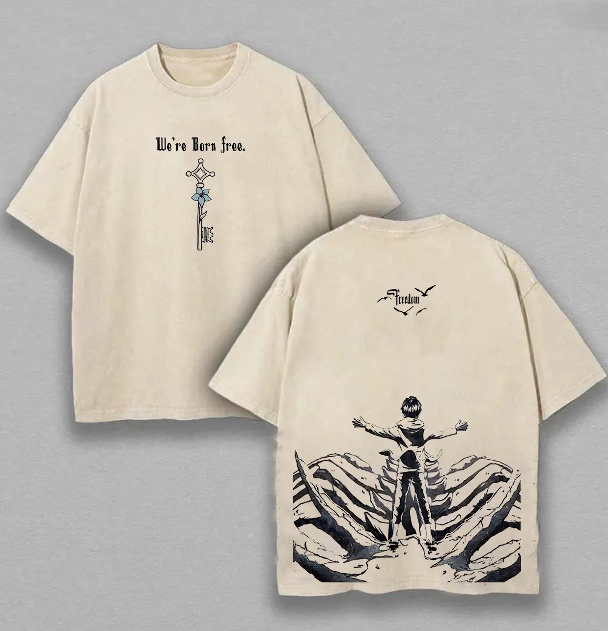 The Key to Freedom - Attack on TitanVintage Printed Unisex Washed T-Shirt