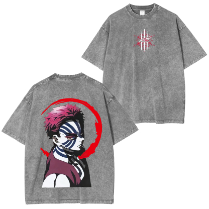 Demon Slayer Akaza Unisex Washed T-Shirt