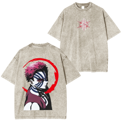 Demon Slayer Akaza Unisex Washed T-Shirt
