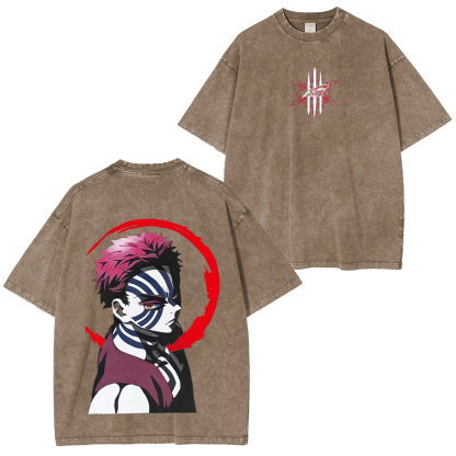 Demon Slayer Akaza Unisex Washed T-Shirt