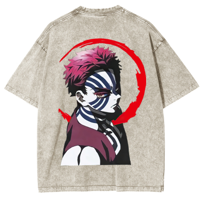 Demon Slayer Akaza Unisex Washed T-Shirt