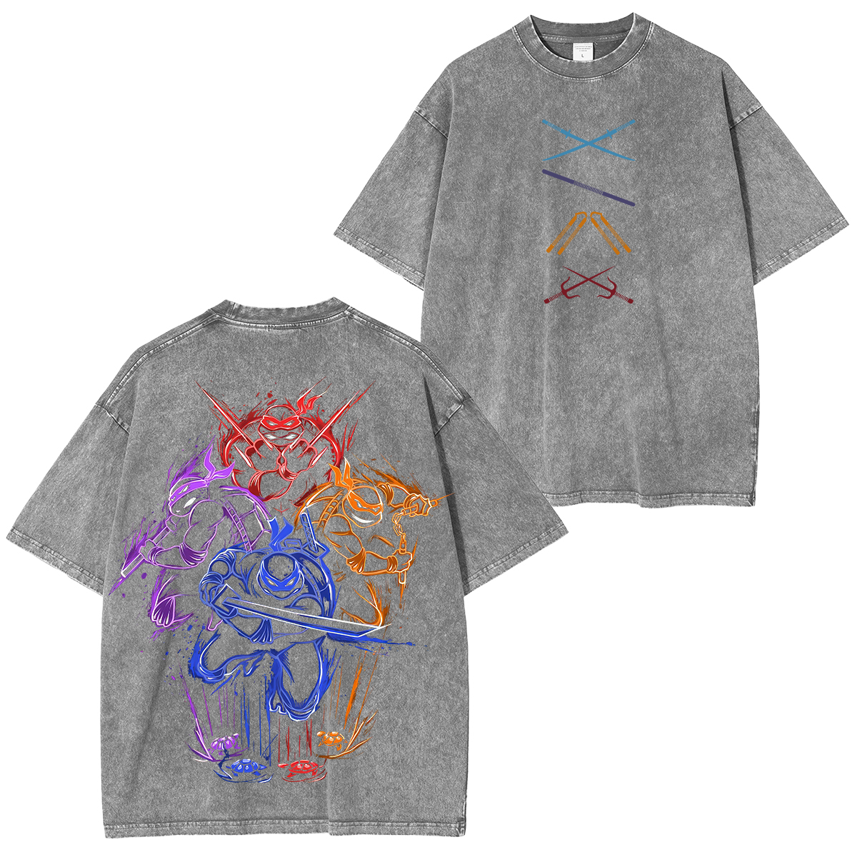 Teenage Mutant Ninja Turtles V2 Printed Unisex Washed T-Shirt