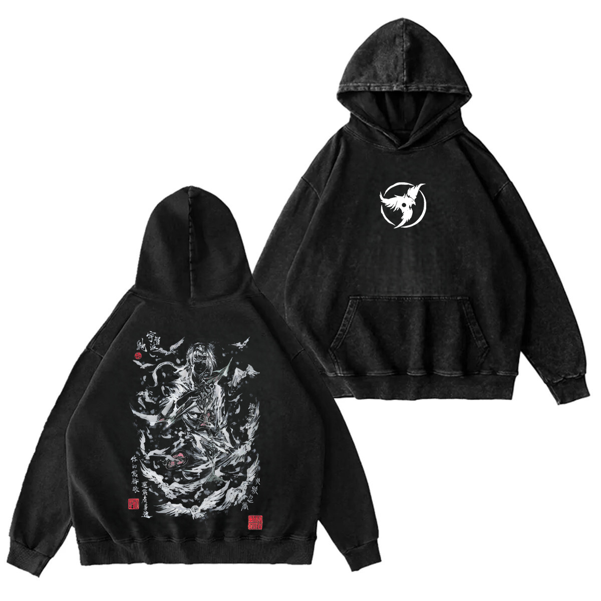 Naruto Itachi Uchiha Unisex Washed Hoodie