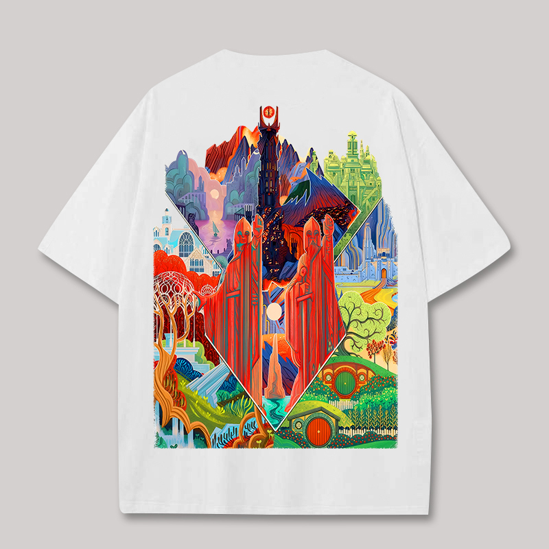 The Lord of the Rings Middle Earth Printed Unisex Washed T-Shirt