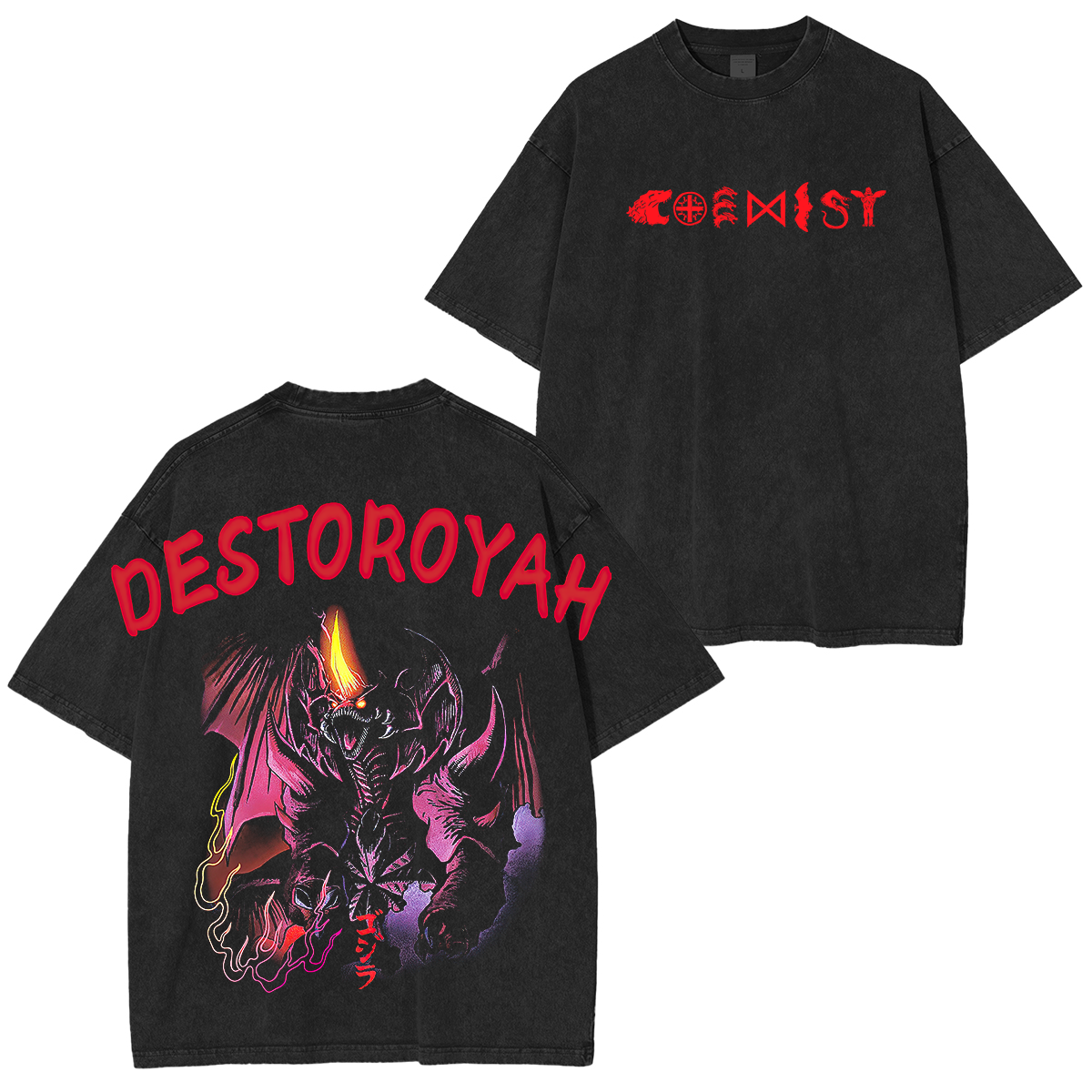 Mecha Godzilla Printed Unisex Washed T-Shirt
