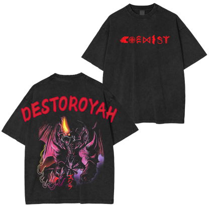 Mecha Godzilla Printed Unisex Washed T-Shirt