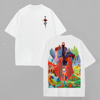 The Lord of the Rings Middle Earth Printed Unisex Washed T-Shirt