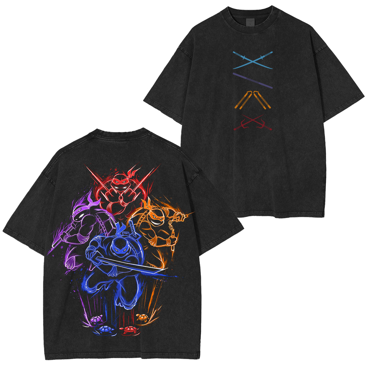 Teenage Mutant Ninja Turtles V2 Printed Unisex Washed T-Shirt