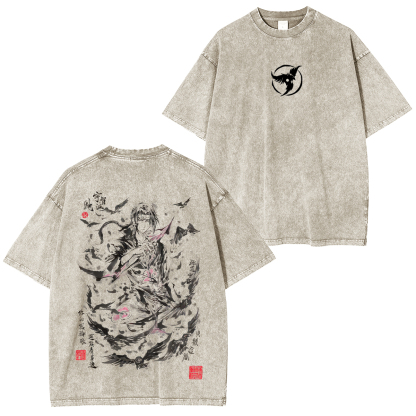 Naruto Itachi Uchiha Unisex Washed T-Shirt