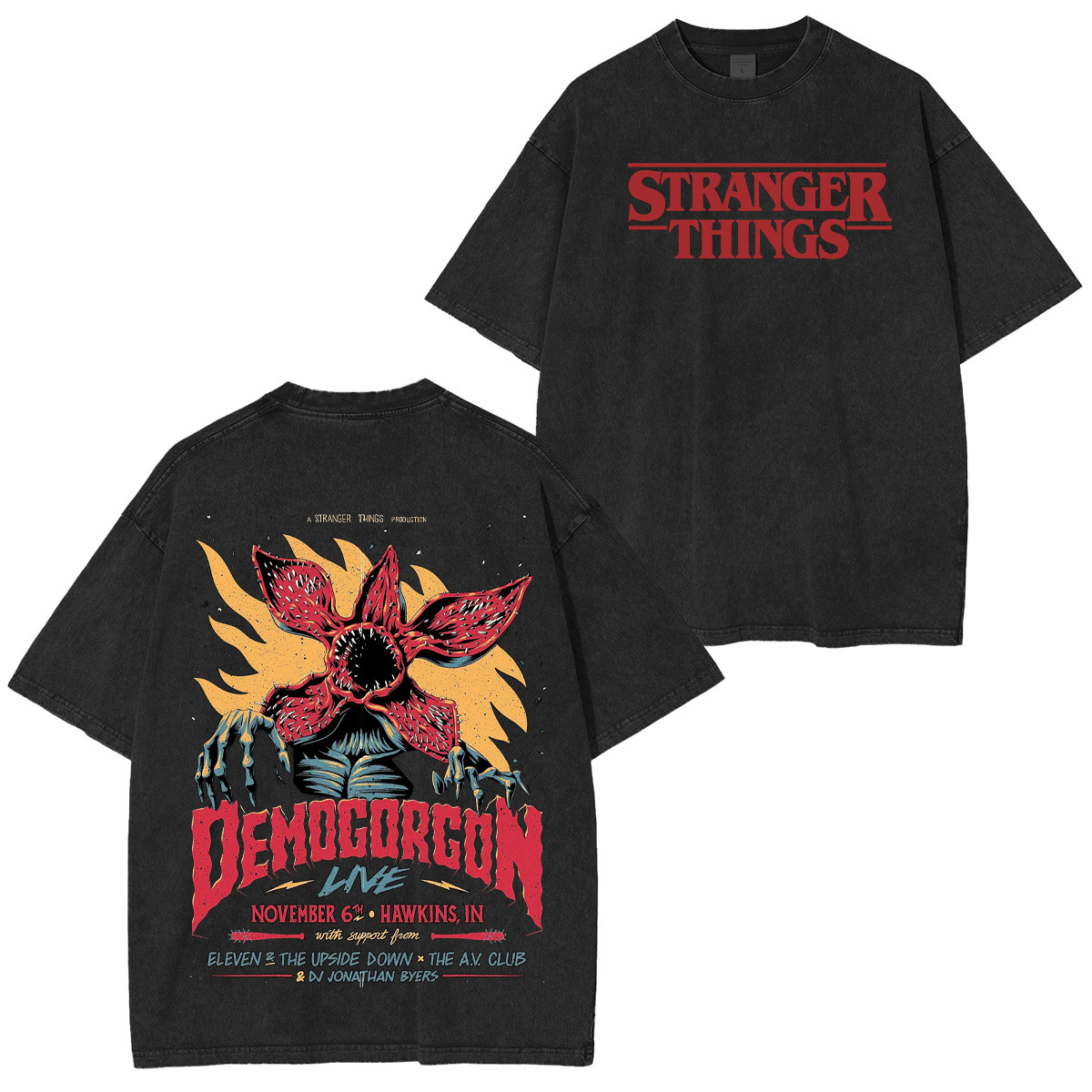 Stranger Things Demogorgon Unisex Washed T-Shirt