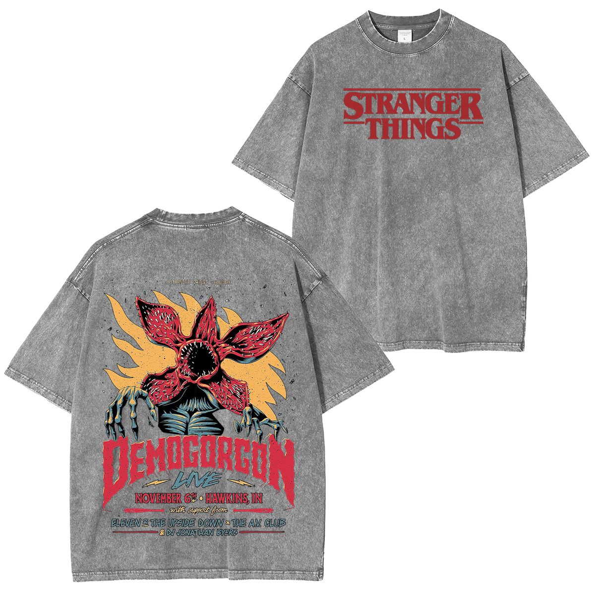 Stranger Things Demogorgon Unisex Washed T-Shirt