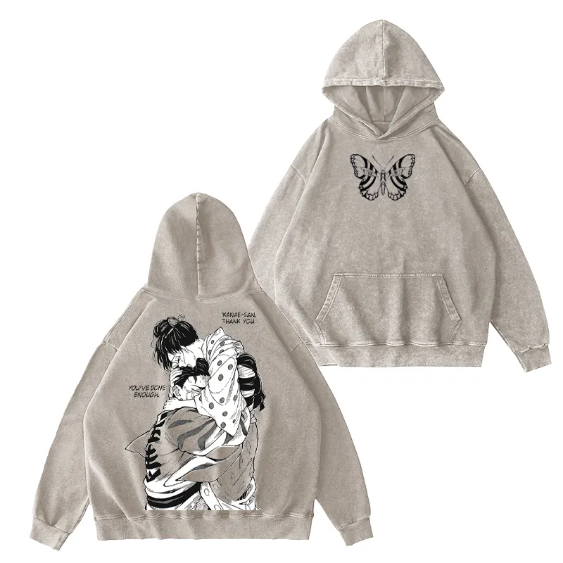 Demon Slayer Akaza & koyuki-Unisex Washed Men's Hoodie