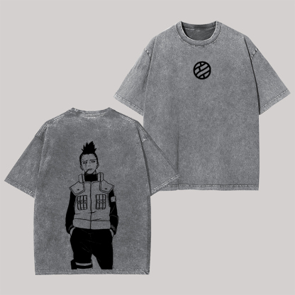 Naruto Shikamaru Nara Printed Unisex Washed T-Shirt