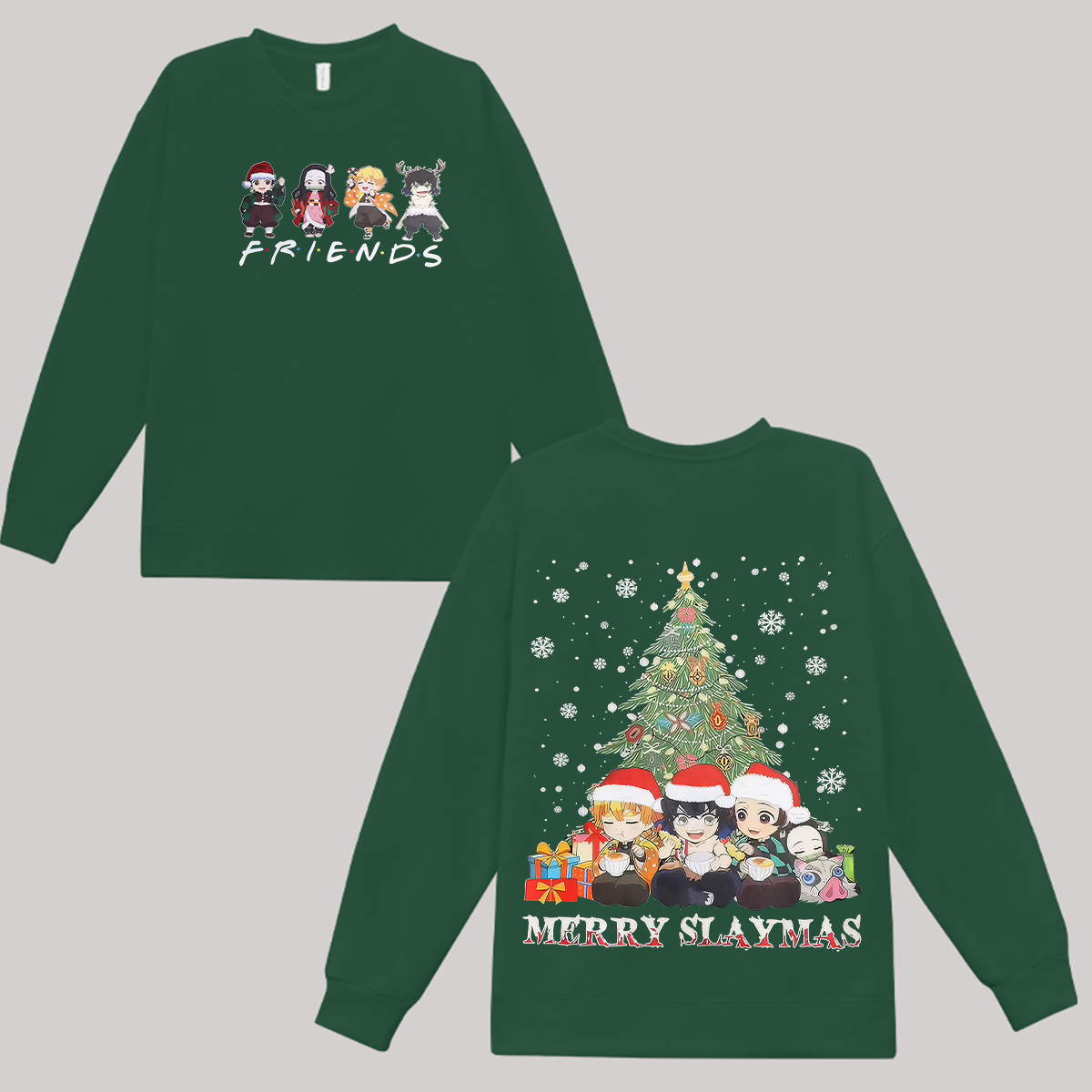 Demon Slayer Friends Printed Fleece-lined Unisex Sweatshirt