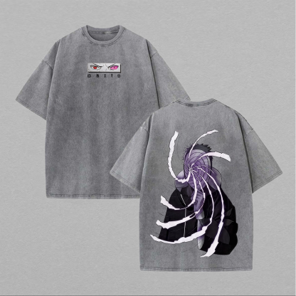 Uchiha Obito Naruto Printed Unisex Washed T-Shirt