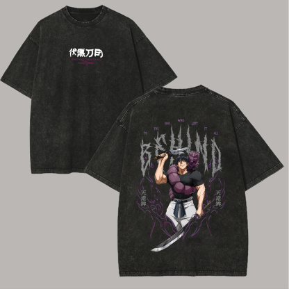 Jujutsu Kaisen Toji Fushiguro Printed Unisex Washed T-Shirt