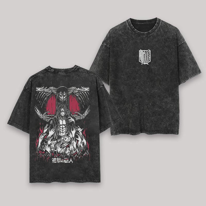 Attack On Titan Oversize Washed T-Shirt